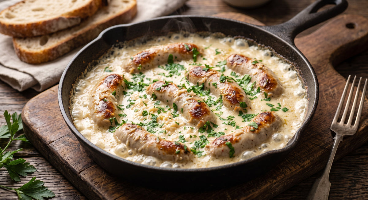 Biała Kiełbasa w Sosie Chrzanowym (White Sausage in Creamy Horseradish Sauce)
