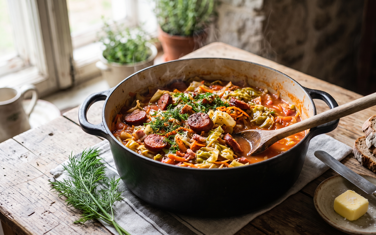 Bigos z Młodej Kapusty (Polish Spring Cabbage Stew)