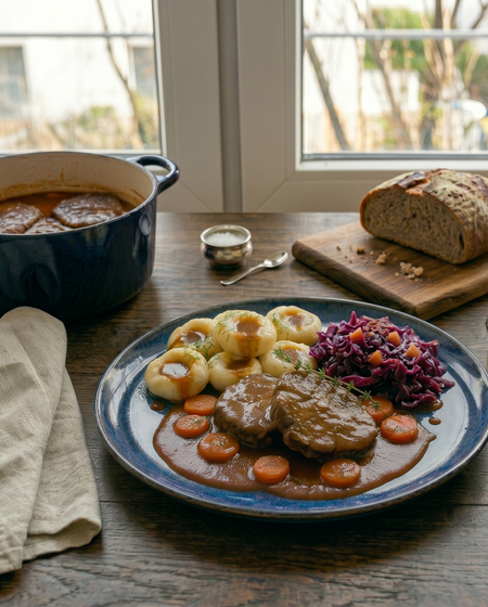 Bitki Wołowe w Sosie Pomidorowo-Koperkowym (Braised Beef Steaks in Tomato & Dill Gravy)