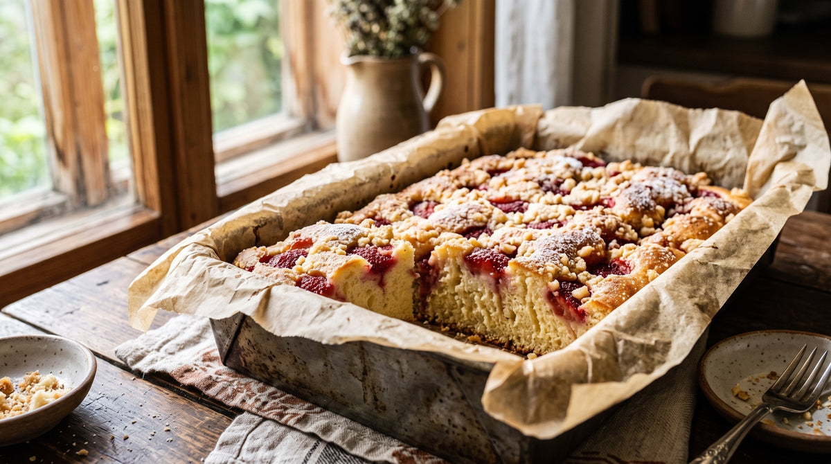 Drożdżówka z Truskawkami (Traditional Polish Strawberry Yeast Cake)