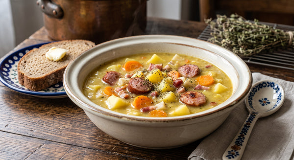 Grochówka (Traditional Polish Split Pea Soup)