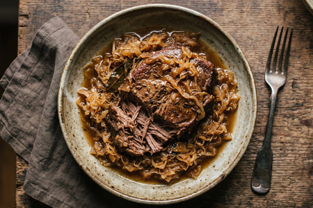 Karkówka Pieczona w Kapuście z Kminkiem (Roast Pork Neck with Caraway Cabbage)