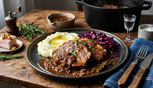 Karkówka w Sosie Własnym (Braised Pork Neck in Onion Gravy)