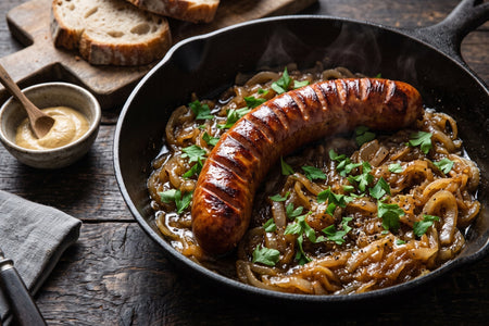 Kiełbasa na Ciepło (Warm Polish Sausage with Caramelised Onions)