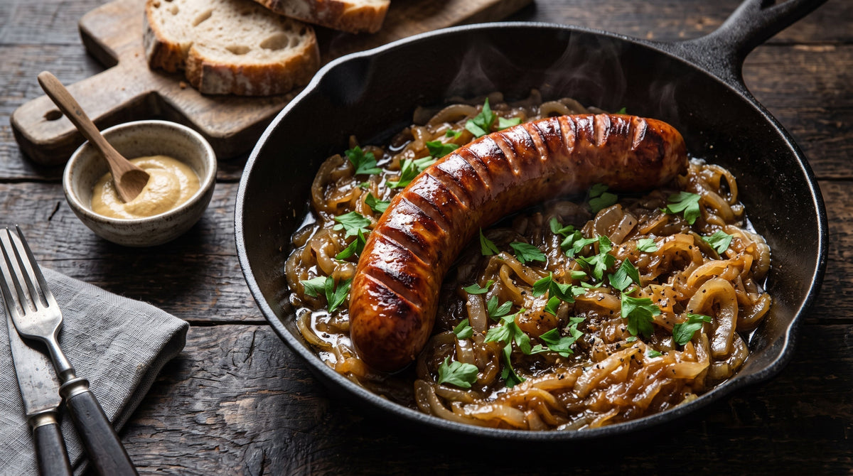 Kiełbasa na Ciepło (Warm Polish Sausage with Caramelised Onions)