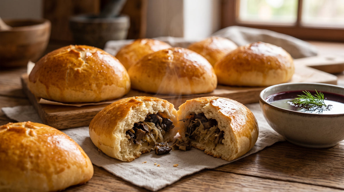 Kulebiaczki z Kapustą i Grzybami (Polish Mushroom & Sauerkraut Hand Pies)