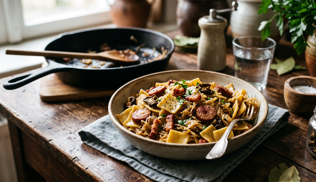 Łazanki (Traditional Polish Cabbage and Pasta) - Cook & Keeper