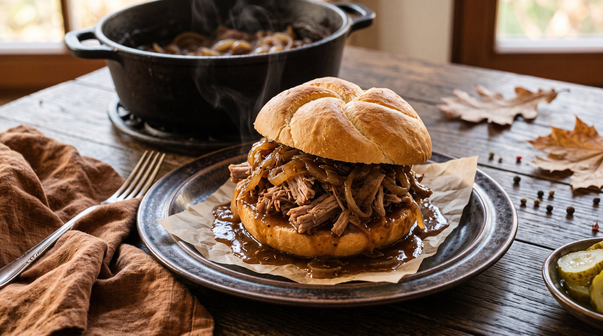 Maczanka Krakowska (Kraków Pulled Pork & Onion Gravy Rolls)