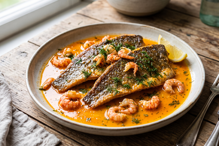 Okoń w Maśle Rakowym (Pan-Fried Perch in Crayfish Butter)
