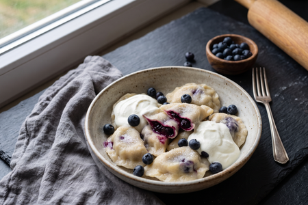 Pierogi z Jagodami (Traditional Polish Blueberry Dumplings)
