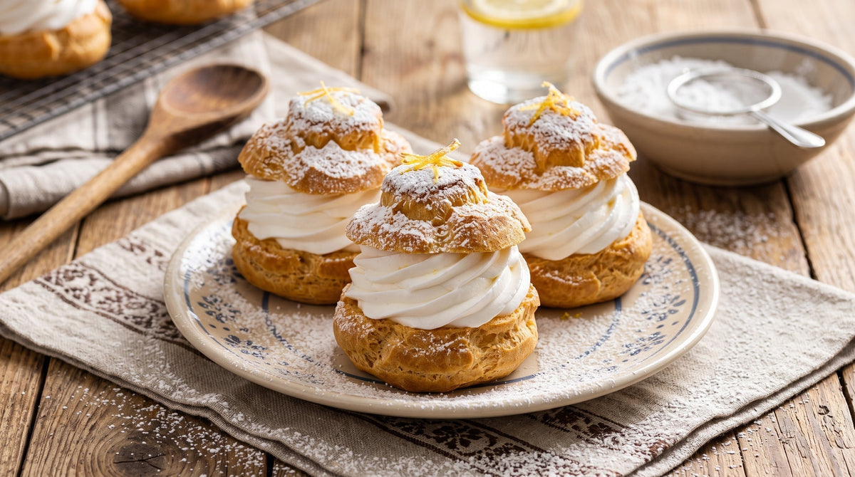 Ptysie z Kremem z Białek (Traditional Polish Lemon Meringue Cream Puffs)