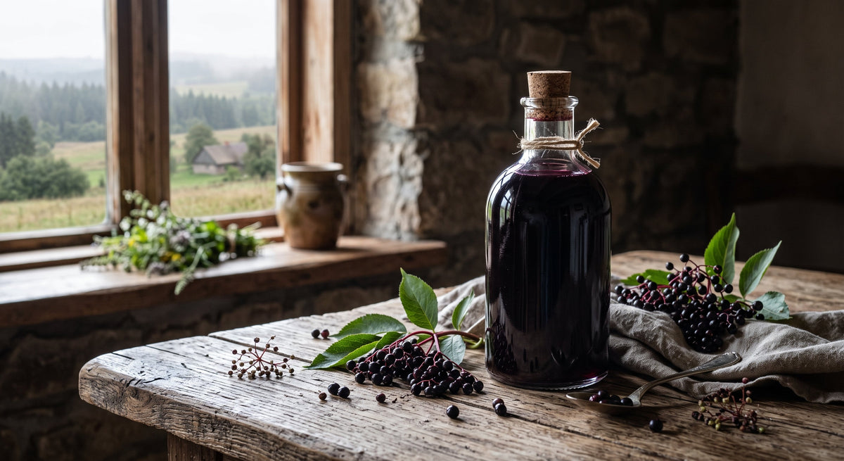 Sok z Czarnego Bzu (Traditional Polish Elderberry Syrup)