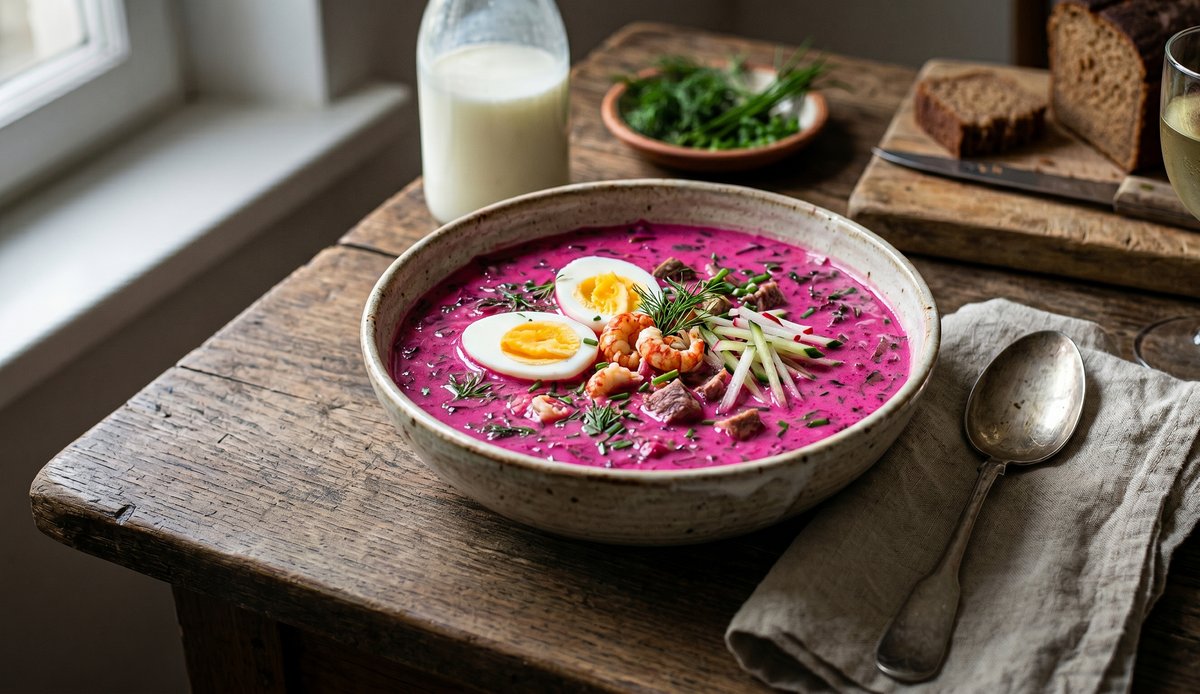 Staropolski Chłodnik Litewski (Old Polish Cold Beetroot Soup with Veal & Crayfish) - Cook & Keeper