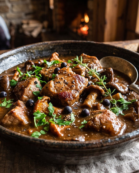 Staropolski Gulasz Wieprzowy (Old Polish Pork & Wild Mushroom Stew)