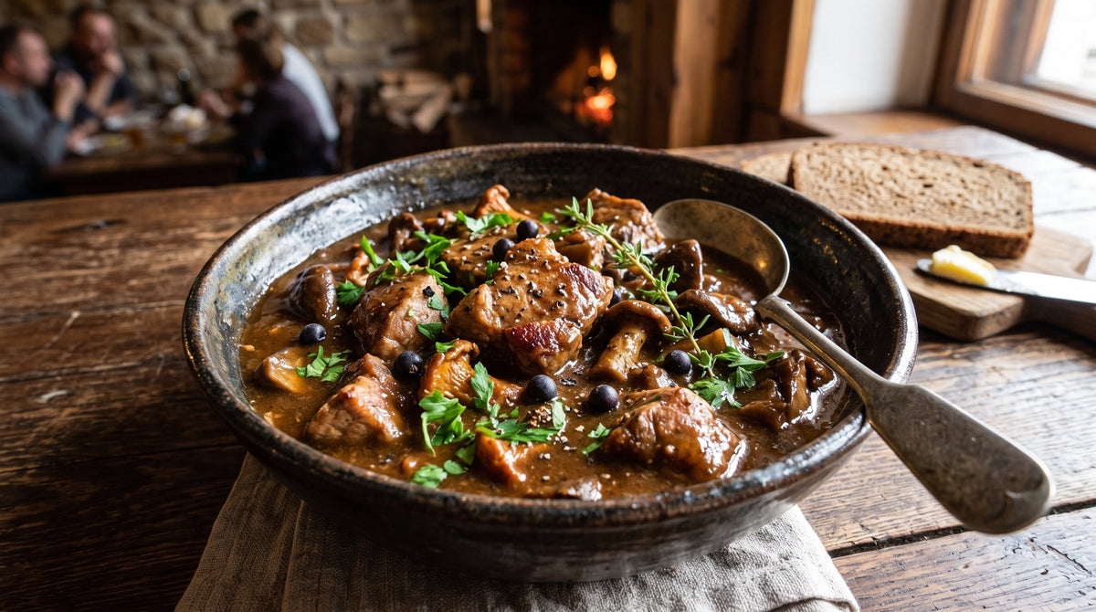 Staropolski Gulasz Wieprzowy (Old Polish Pork & Wild Mushroom Stew)