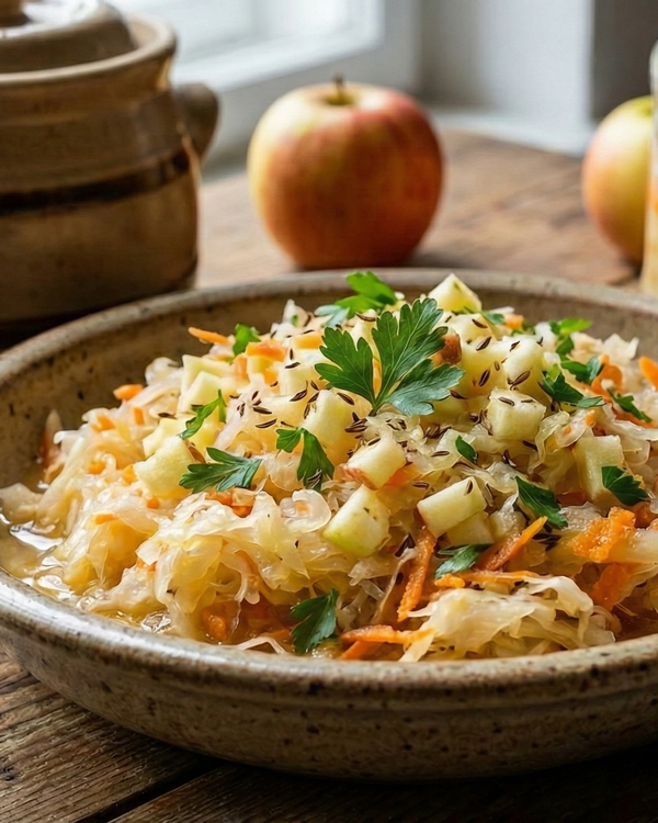 Surówka z Kiszonej Kapusty (Sauerkraut Slaw)