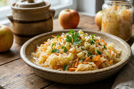 Surówka z Kiszonej Kapusty (Sauerkraut Slaw)