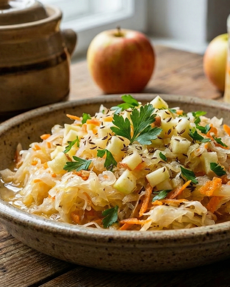 Surówka z Kiszonej Kapusty (Sauerkraut Slaw)