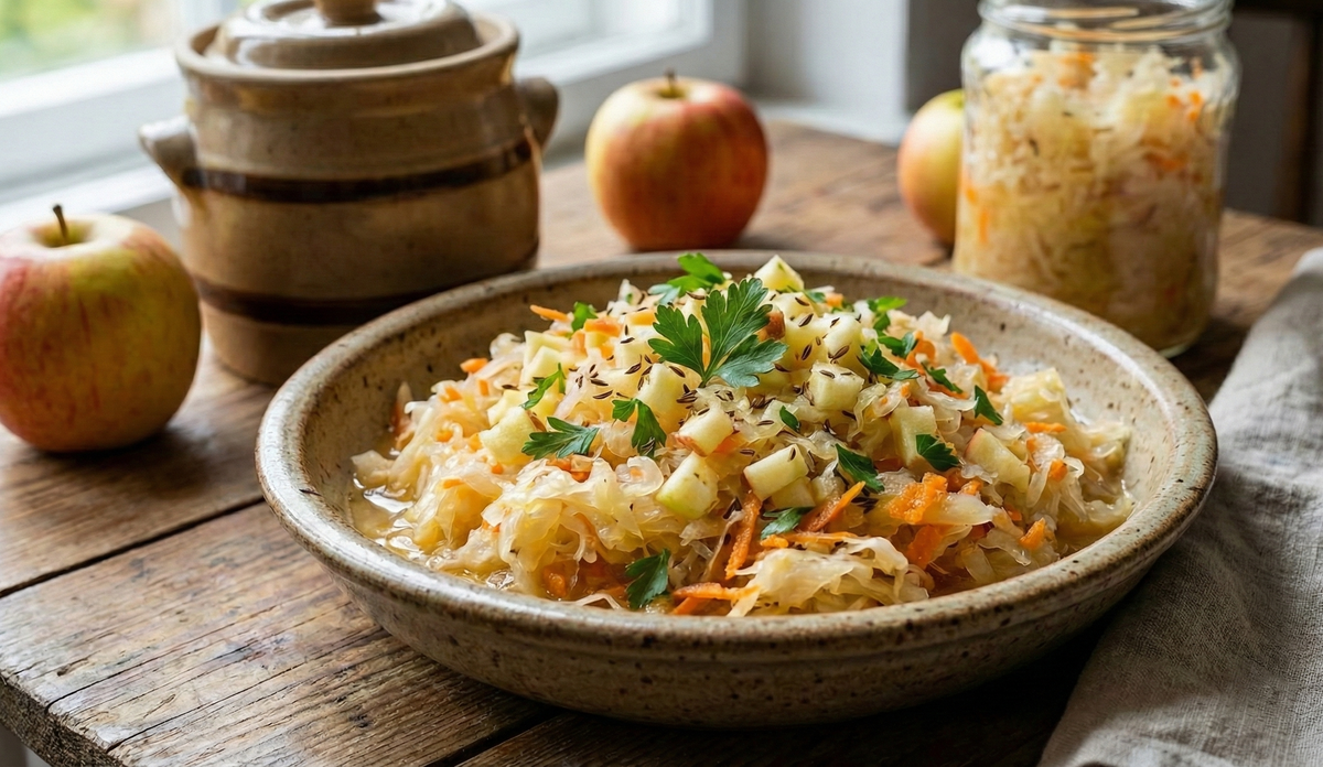 Surówka z Kiszonej Kapusty (Sauerkraut Slaw) - Cook & Keeper