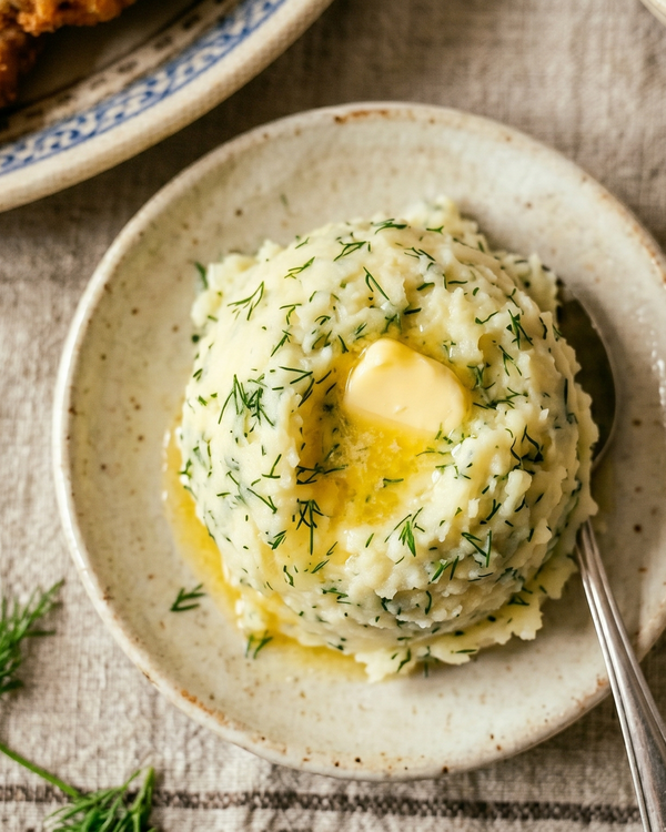 Tłuczone Ziemniaki z Koperkiem i Masłem (Traditional Polish Dill Mashed Potatoes)