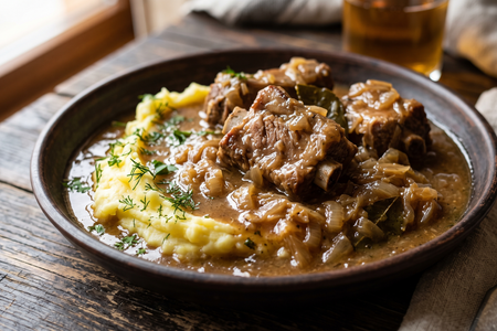 Żeberka w Sosie (Polish Braised Pork Ribs in Onion Gravy)