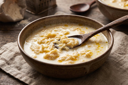 Zupa Mleczna z Zacierkami (Traditional Polish Milk Soup with Rubbed Noodles)