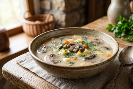 Zupa Pieczarkowa (Polish Button Mushroom Soup)