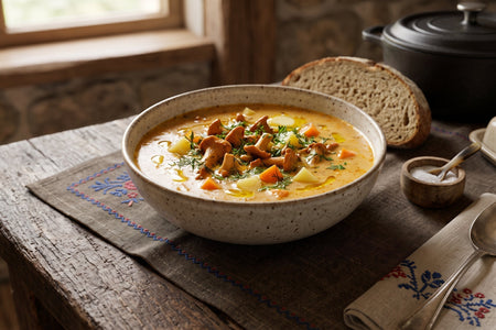 Zupa z Leśnych Kurek (Wild Chanterelle Mushroom Soup)