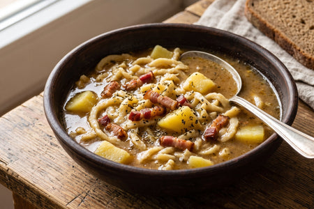 Zupa Zagraj (Traditional Polish Rustic Potato & Drop Noodle Soup)