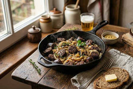 Smażona Kaszanka z Cebulą (Pan-Fried Polish Black Pudding with Onions)