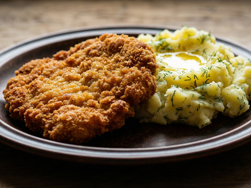 Schabowy with tluczone ziemniaki with dill and butter  | Cook & Keeper - kotlet schabowy