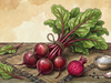 Young beets with greens (untrimmed)